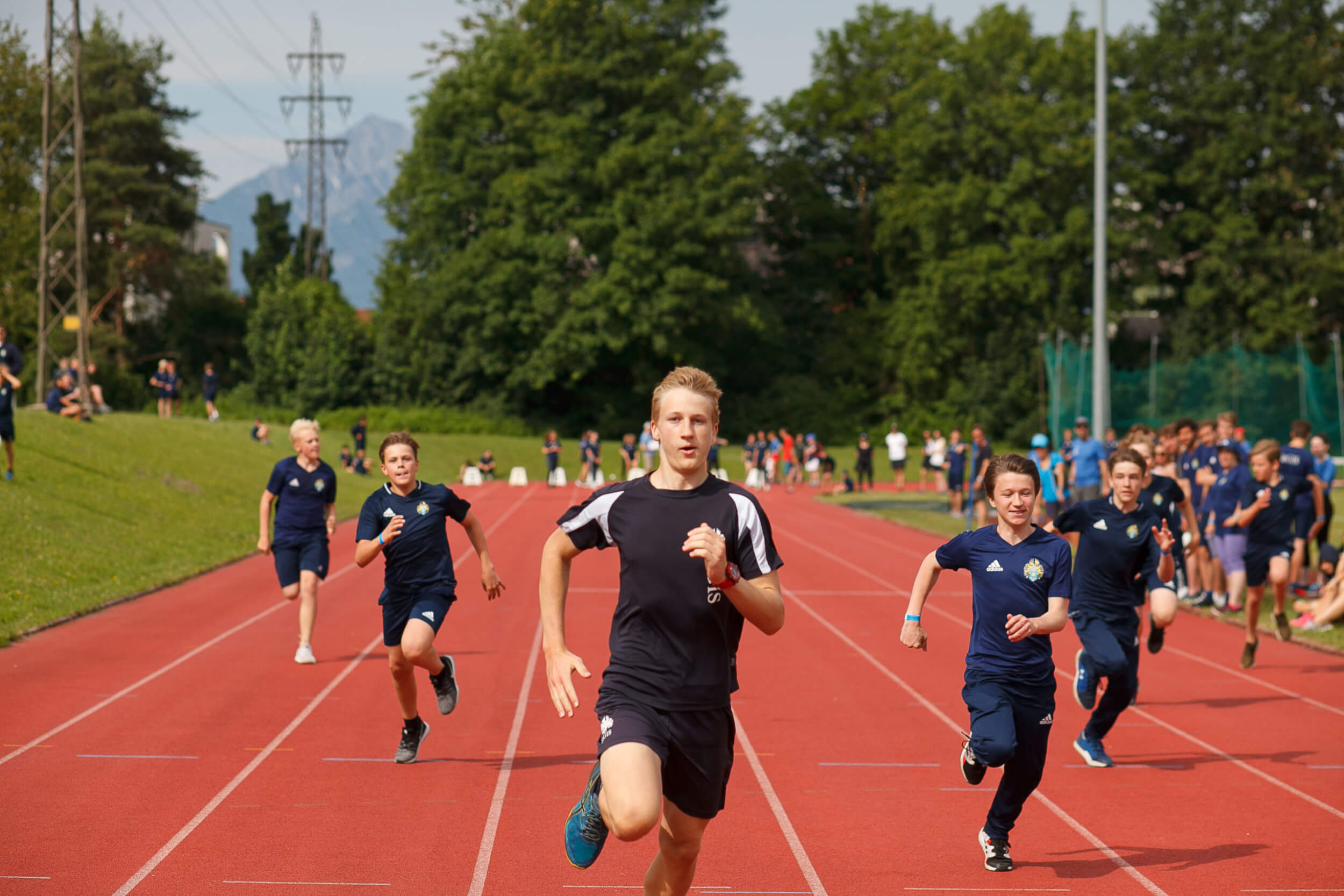 Students participating in Athletics Day at St. Gilgen International Day and Boarding School
