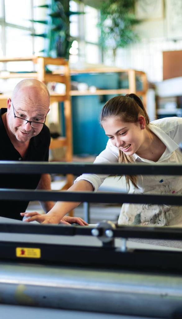 Student in design class at St. Gilgen International Boarding School
