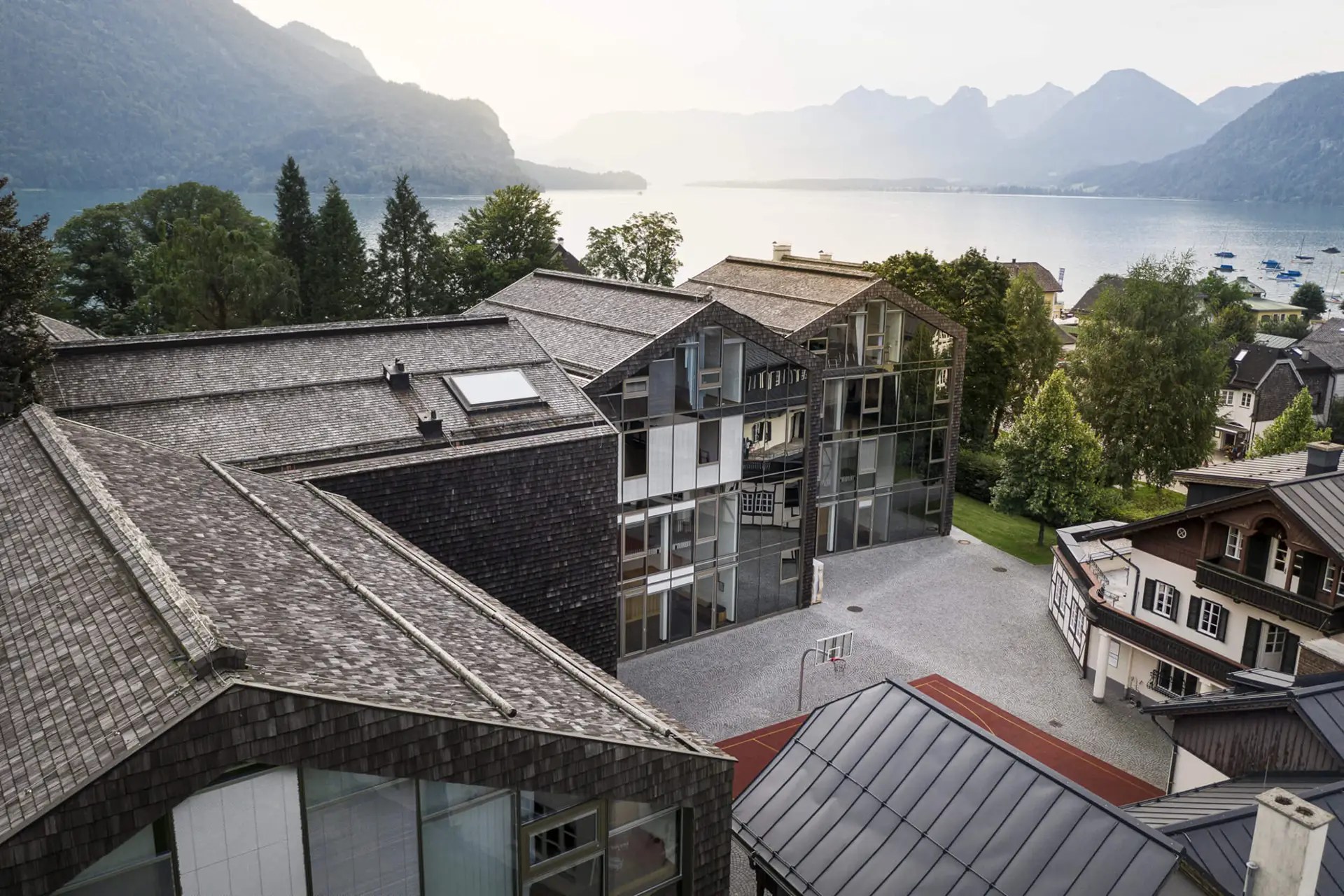 St. Gilgen International Boarding School with views of Wolfgangsee and the Austrian Alps